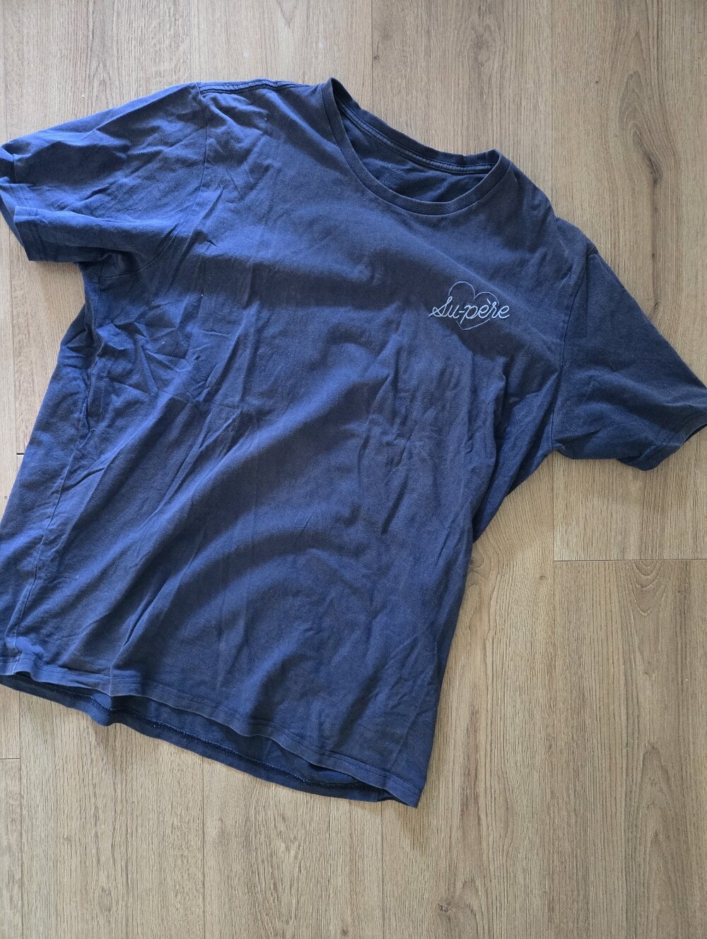 Men's Short Sleeve Crew Neck T-Shirt in Navy Blue - Tajinebanane